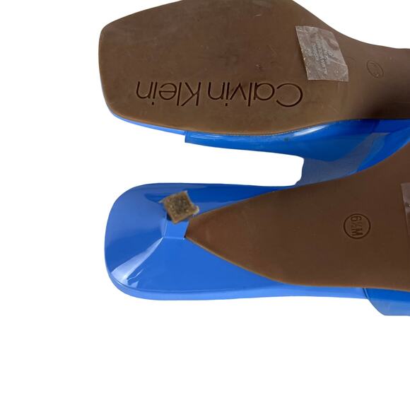 Calvin Klein Women's Blue Padded Graya Square Toe Kitten Heel Slip Sz 6.5 - Picture 6 of 9